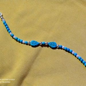99.9 FINE SILVER AND MOJAVE TURQUOISE. NOT 925 STERLING. BRACELET. (B-55039)